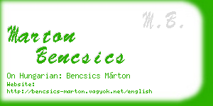 marton bencsics business card