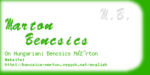 marton bencsics business card